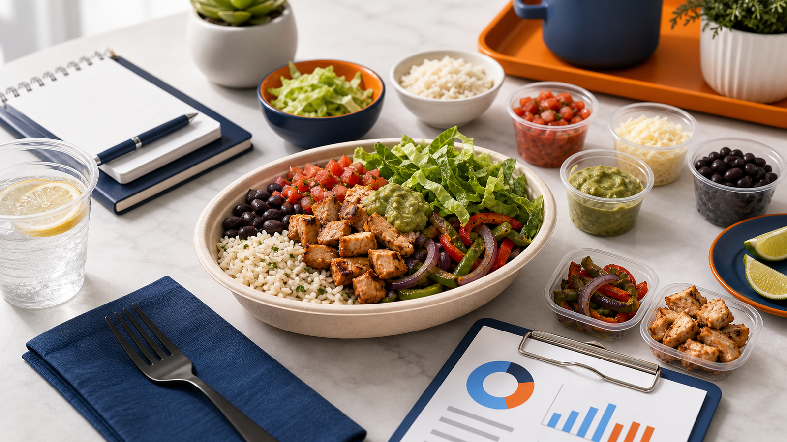 Illustration representing the Calculate Calories in Chipotle.