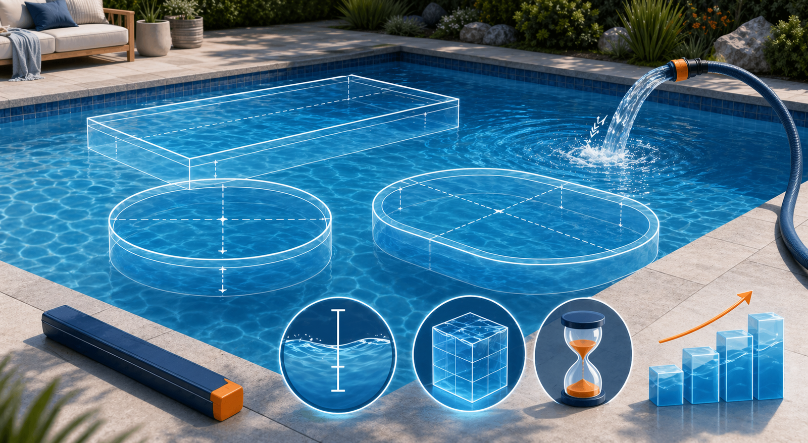 Illustration representing the Pool Volume Calculator.