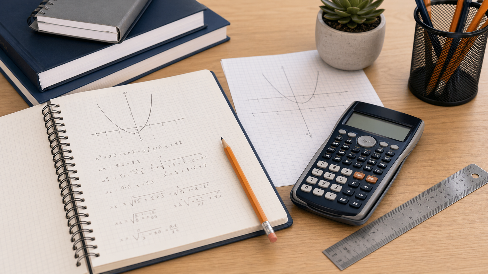Illustration representing the Quadratic Formula Calculator.