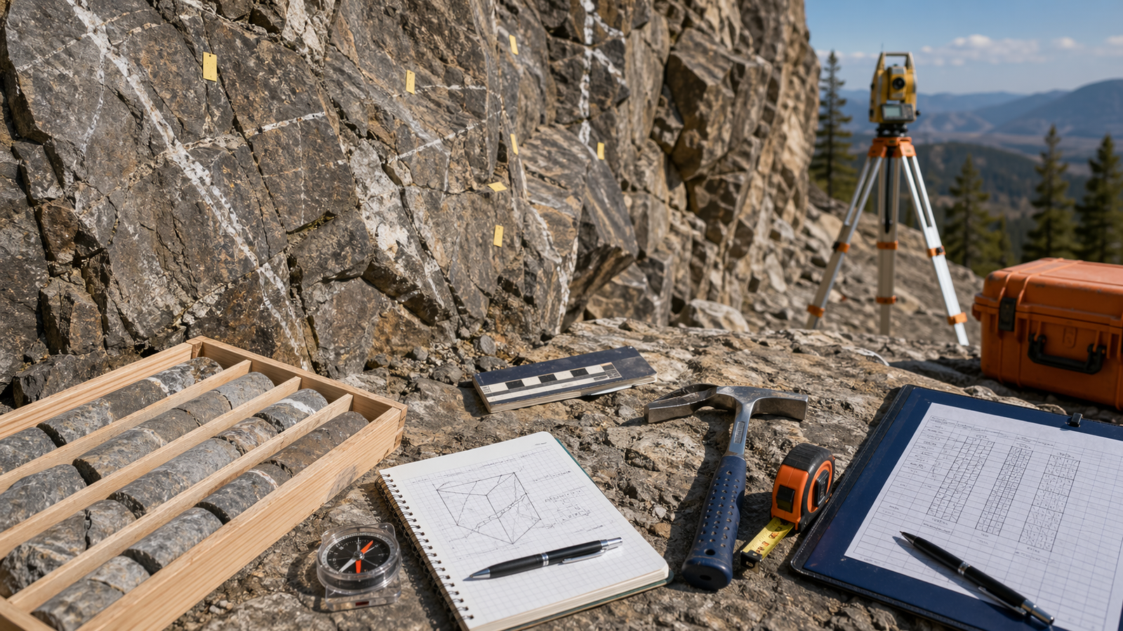 Illustration representing the Rock Mass Rating Calculator.