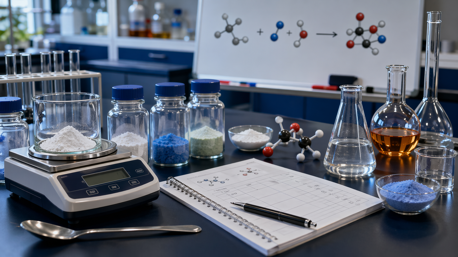 Illustration representing the Stoichiometry Calculator.